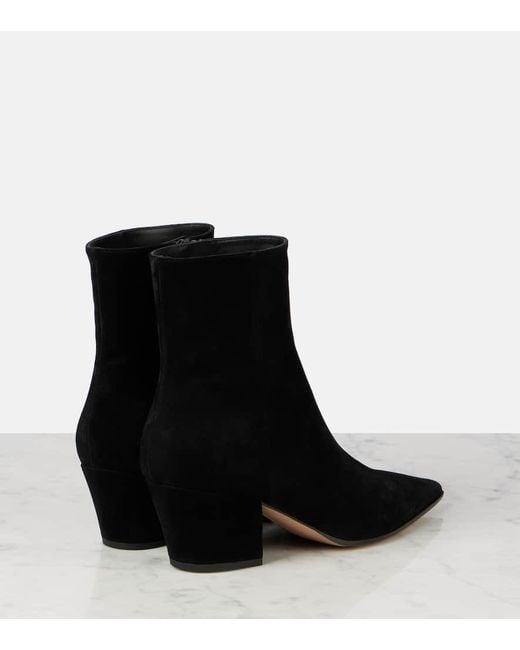 Gianvito Rossi Black Keinna 55 Suede Ankle Boots