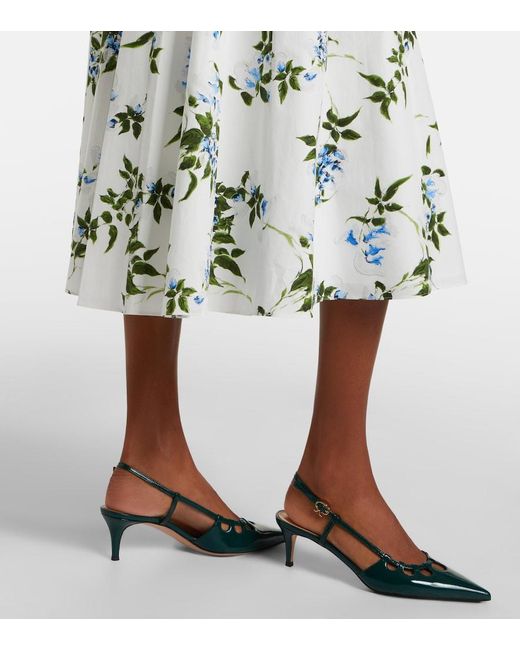 Emilia Wickstead White Rubie Floral Cotton Poplin Shirt Dress