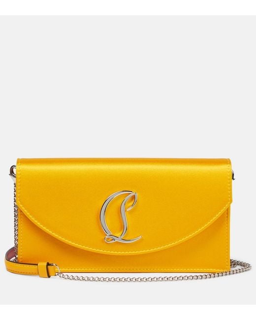 Christian Louboutin Yellow Loubi54 Satin Clutch