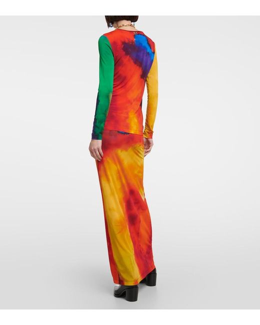 Rabanne Blue Printed Jersey Top
