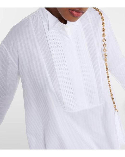 Camisa de popelin de algodon con cadena Loewe de color White