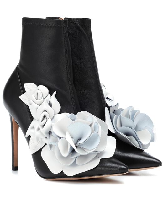 Sophia Webster Black Jumbo Lilico Leather-appliquéd Suede Ankle Boots