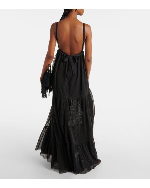 Dorothee Schumacher Black Beautiful Dream Cotton And Silk Maxi Dress