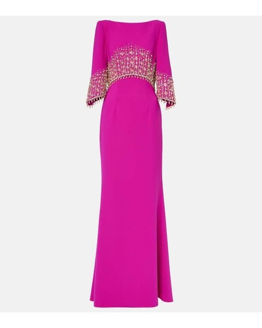 Jenny Packham Women's Pink Electra Embellished Gown