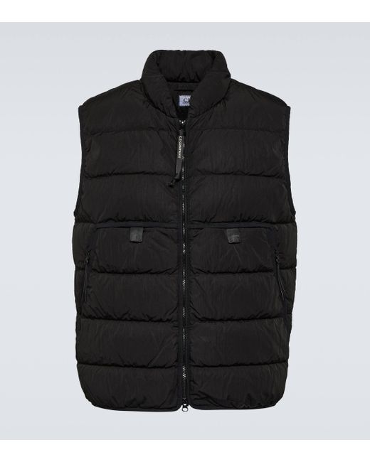 C P Company Black Eco-chrome R Down Vest for men