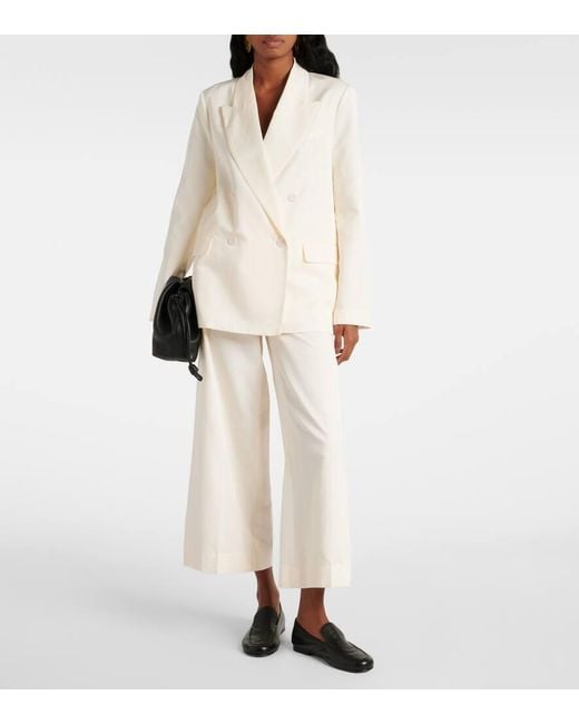 Pantalon Ample Thurlow En Soie Et Coton Joseph en coloris White