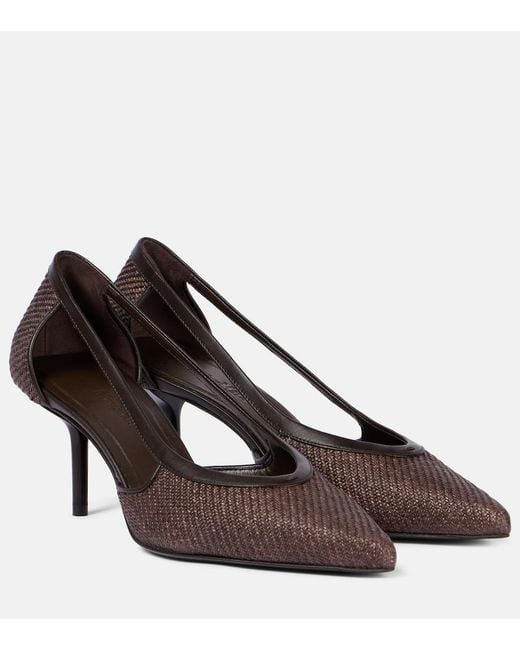 Max Mara Brown Pumps Straw Mit Leder