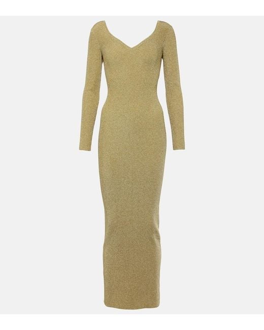 Nina Ricci Green Lame Maxi Dress
