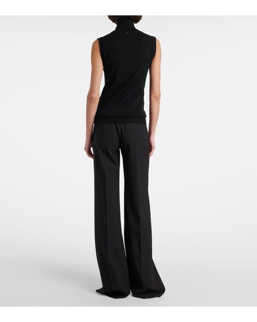 Sportmax Black Vertigo Knitted Virgin Wool Top