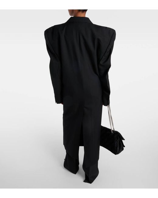 Cappotto oversize Cut Away in lana vergine di Balenciaga in Black