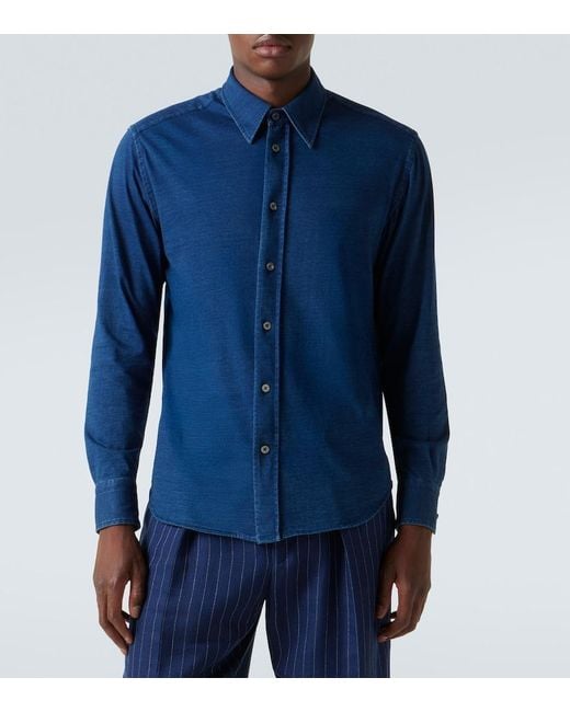 Tom Ford Blue Cotton Shirt for men