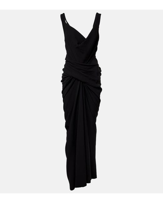 Rick Owens Black Strutter Gathered Maxi Dress