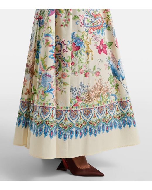 Etro White Belted Printed Cotton Shirt Dress