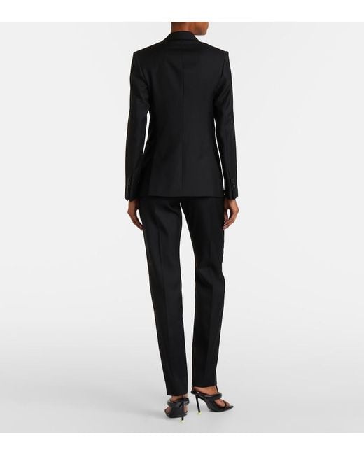 Givenchy Black Chalk Stripe Wool Slim Pants