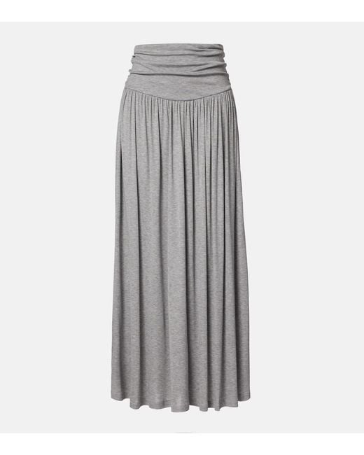 AYA MUSE Gray Viona Draped Maxi Skirt