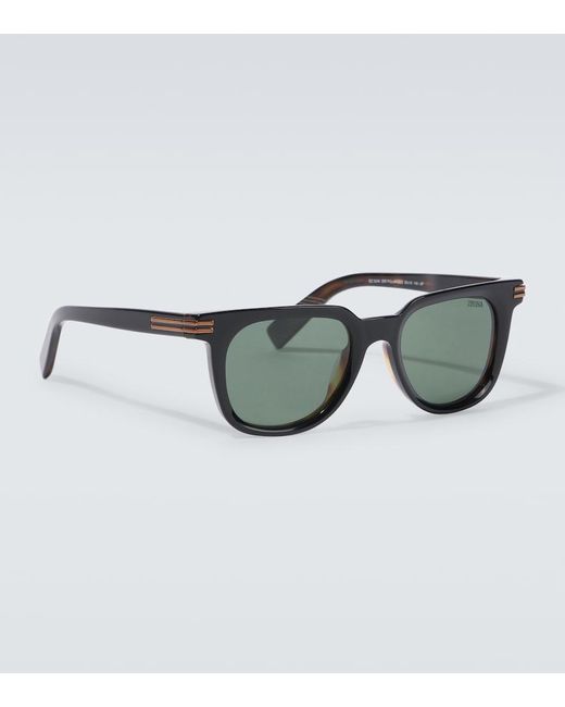 Zegna Brown Square Sunglasses for men
