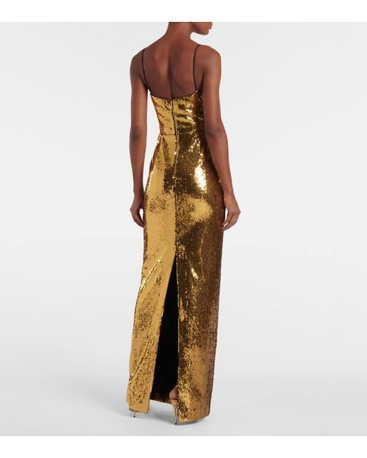 Robe Longue Gloria A Sequins Rebecca Vallance en coloris Metallic