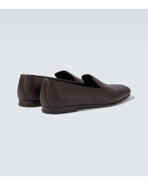 Manolo Blahnik Slip-Ons Kate Aus Leder in Brown für Herren