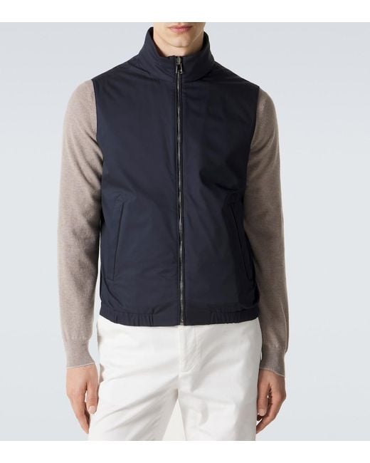 Canali Blue Reversible Vest for men
