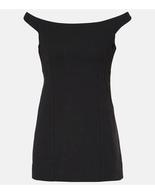 Totême Black Off-Shoulder Fitted Knit Top