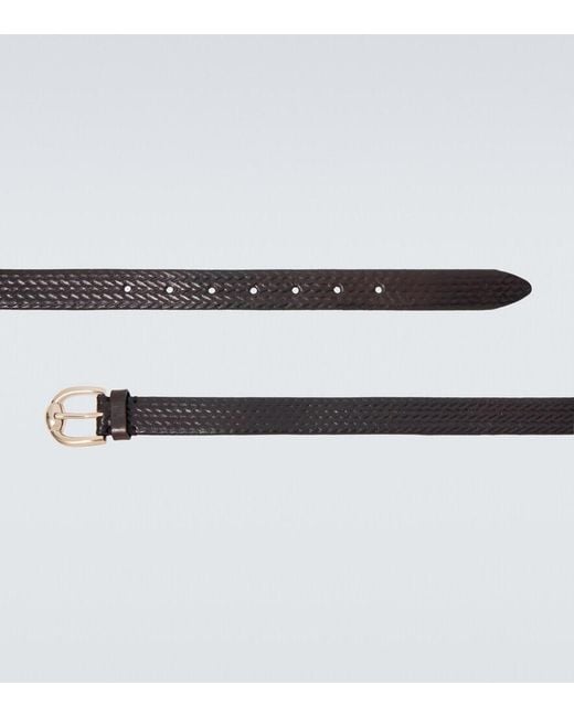 Brunello Cucinelli Black Leather Belt for men