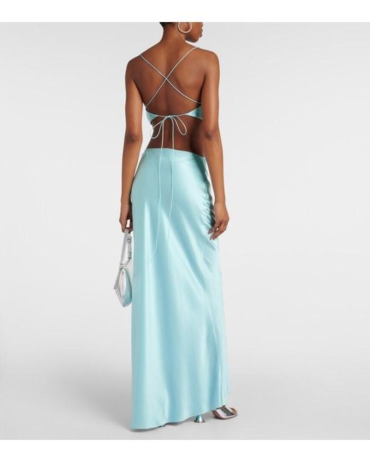 The Sei Blue Silk Bra Top