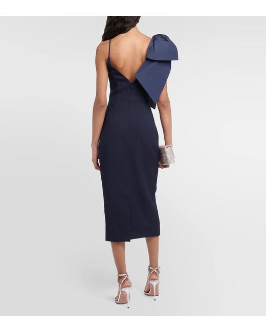 Rebecca Vallance Bon Ami Feather-trimmed Crepe Gown in Blue | Lyst