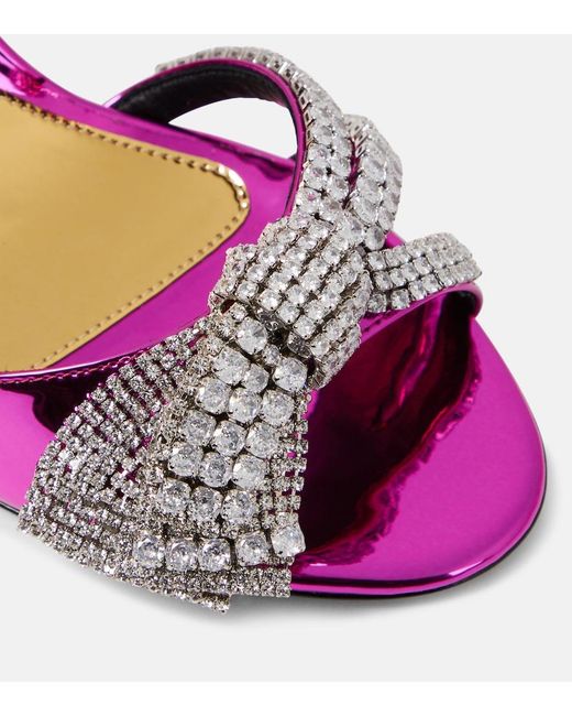 Alexandre Vauthier Pink Shooting Embellished Mules