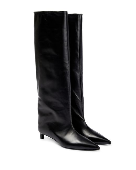 Jil Sander Leather Kneehigh Boots in Black Lyst