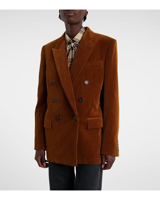 Saint Laurent Brown Blazer Aus Baumwoll-Cord