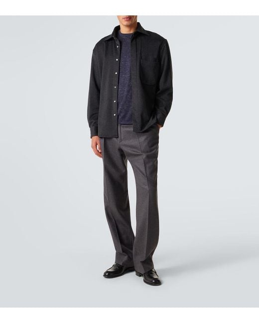 Gabriela Hearst Blue Cashmere, Silk, And Hemp T-Shirt for men
