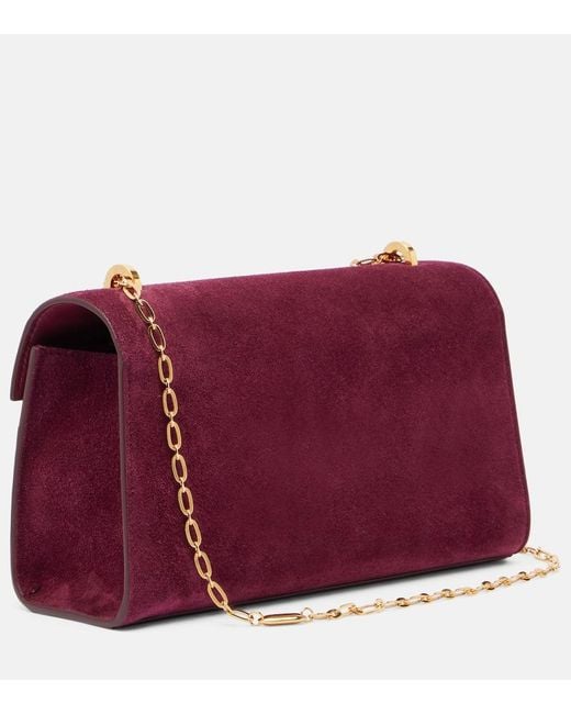 SAVETTE Purple Symmetry Suede Crossbody Bag