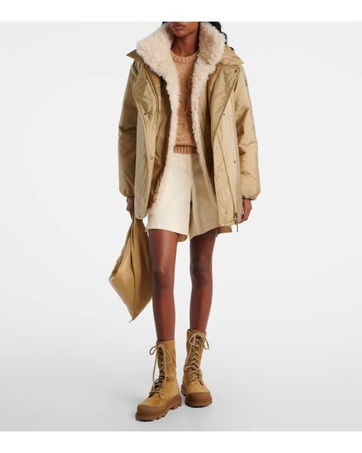 Moncler Brown Schnuerstiefel Vera Aus Veloursleder