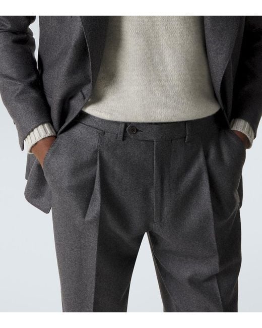 Saman Amel Gray Wool Suit Pants for men