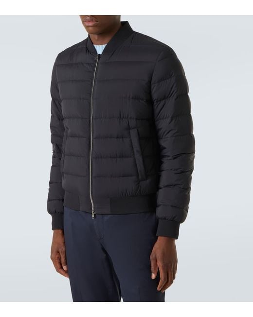 Herno Blue L'Aviatore Down-Paneled Bomber Jacket for men