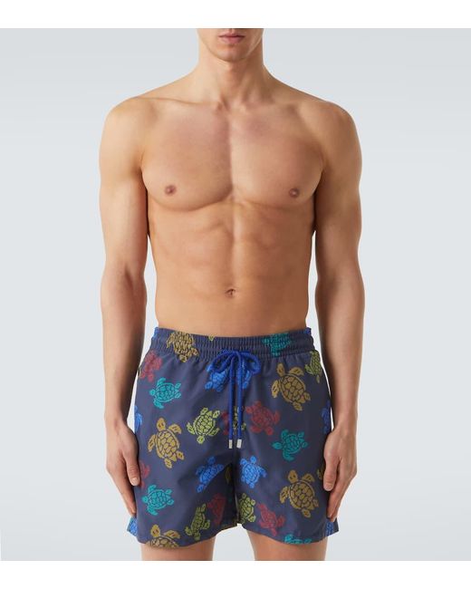 Vilebrequin Blue X Falke Moorea Printed Swim Trunks for men