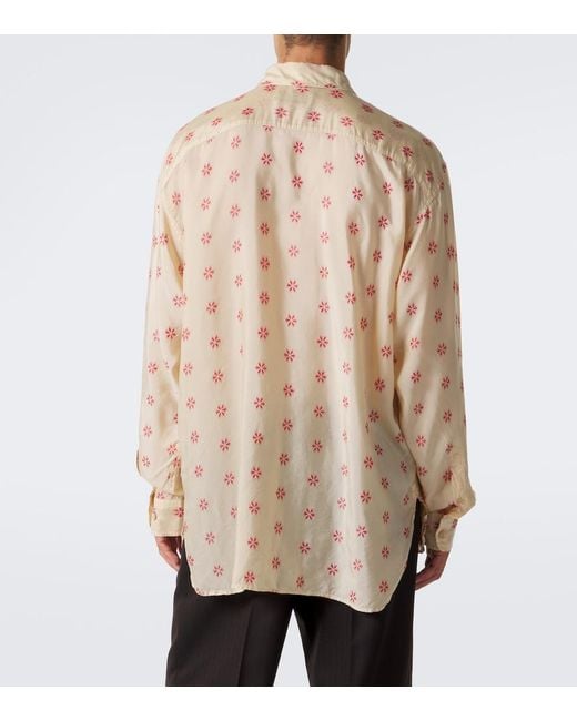 Dries Van Noten Natural Floral Jacquard Shirt for men