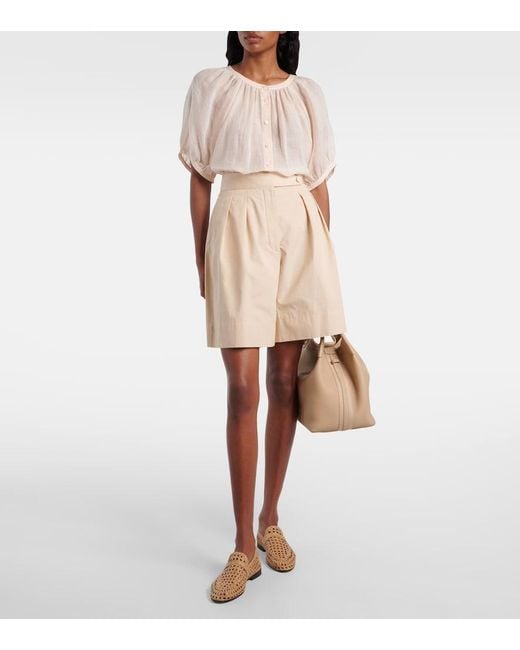 Loro Piana Natural Gritt Ramie Blouse