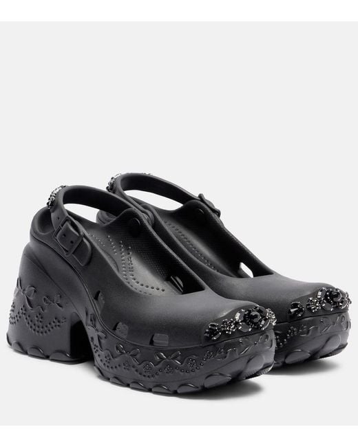 Simone Rocha X Crocs Embellished Platform Pumps in Black | Lyst UK