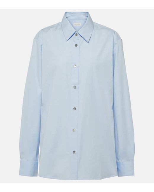 Camicia in popeline di cotone di Dries Van Noten in Blue