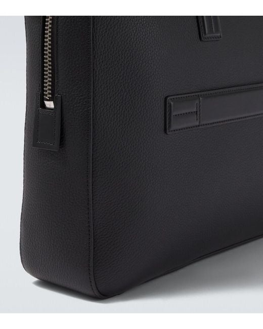 Tom Ford Black Elliot Leather Briefcase for men