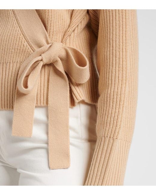 Jardin Des Orangers Natural Wool And Cashmere Wrap Cardigan