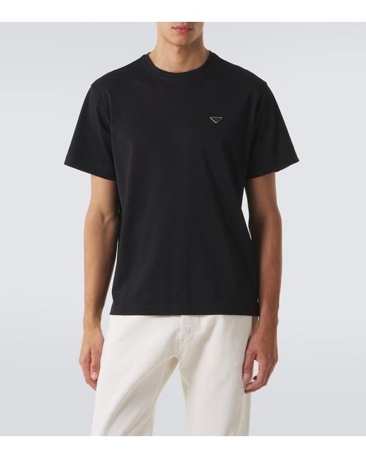Prada Black Logo Cotton Jersey T-Shirt for men