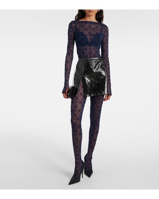 MARINE SERRE Blue Moon Mesh Tights