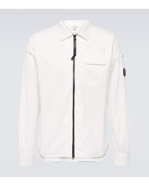 C P Company Hemdjacke aus Baumwoll-Gabardine in White für Herren