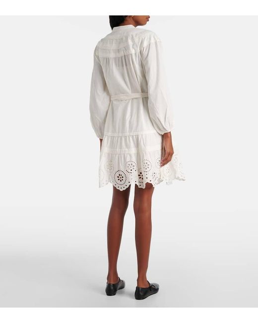 Robe Barb En Coton A Broderies Anglaises Velvet en coloris White