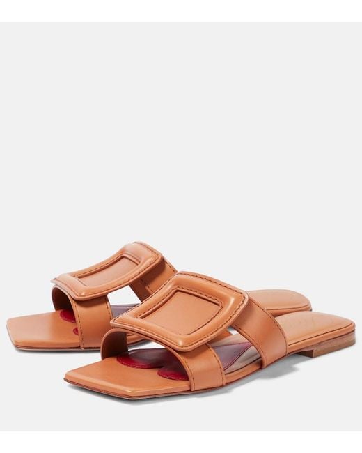 Roger Vivier Brown Buckle Leather Sandals