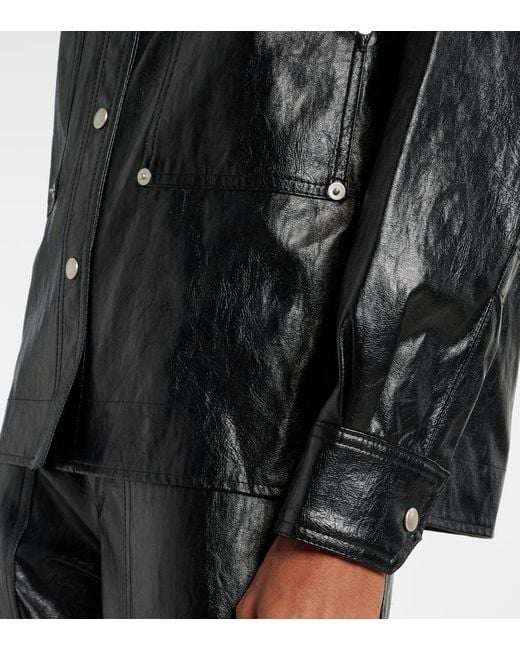 Isabel Marant Black Hemd Abelia Aus Lederimitat
