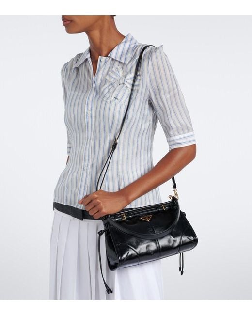 Prada Black Bonnie Small Leather Shoulder Bag