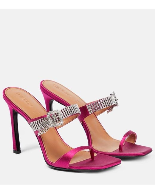 D'Accori Pink Dahlia Embellished Mules